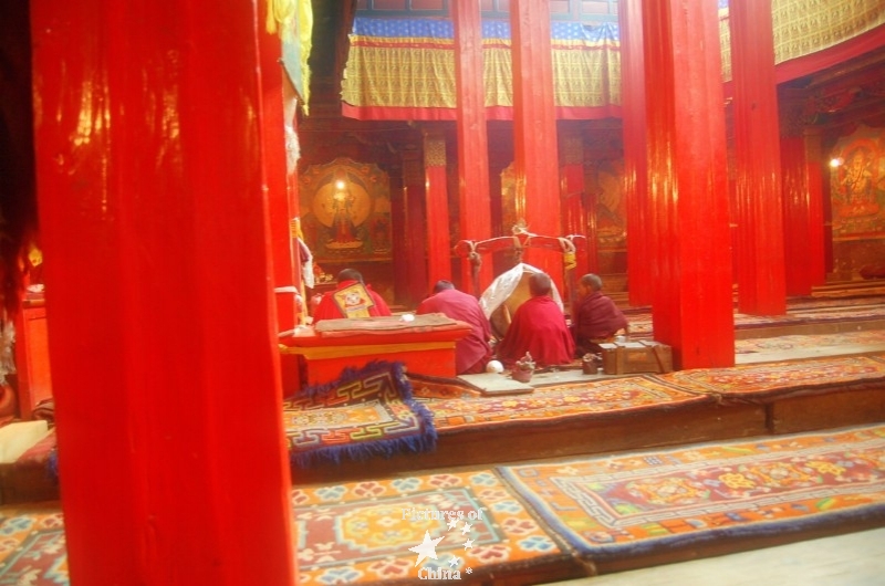 Praying in the temple