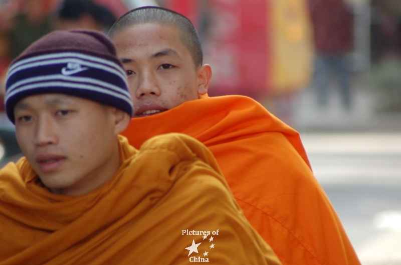 Monks on their motorbike