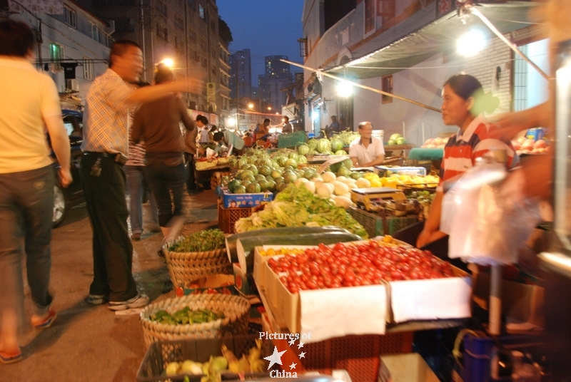 Night market in a street of  Shanghai