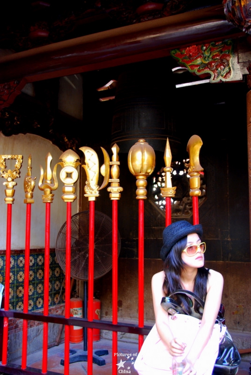 Girl in a temple