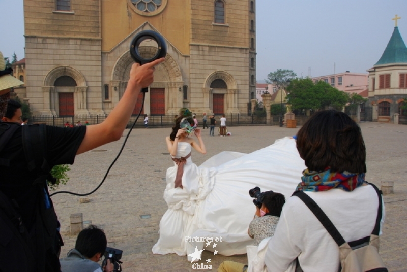 Bride with a mask