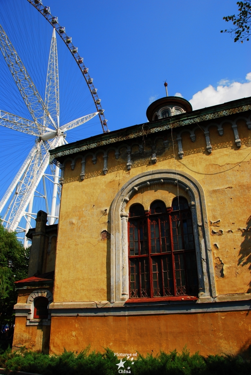 Old church in an amusement park